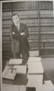 Attorney Orlando in his law library, 1983. 